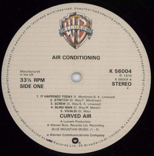 Curved Air Air Conditioning - 80s vinyl LP album (LP record) UK CVDLPAI771656