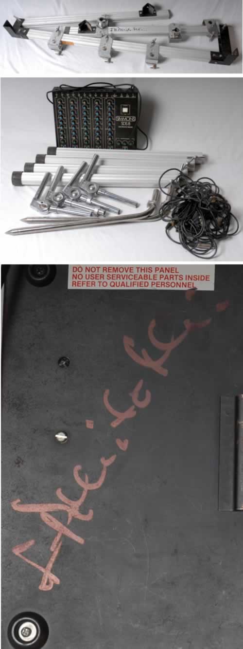 Curved Air Simmons SDS8 Drum Kit - Autographed memorabilia US CVDMMSI591107