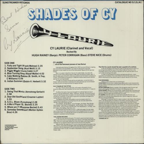 Cy Laurie Shades Of Cy - Autographed vinyl LP album (LP record) UK CYILPSH659520