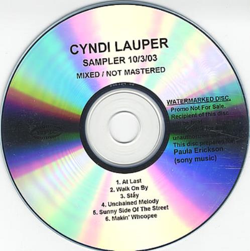Cyndi Lauper At Last CD-R acetate US LAUCRAT377588