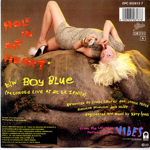 Cyndi Lauper Hole In My Heart 7" vinyl single (7 inch record / 45) Spanish LAU07IG53230