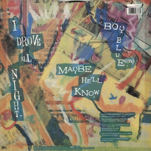 Cyndi Lauper I Drove All Night 12" vinyl single (12 inch record / Maxi-single) UK LAU12ID07049