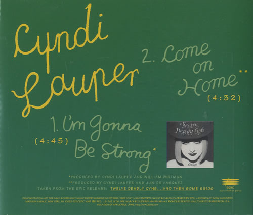 Cyndi Lauper I'm Gonna Be Strong CD single (CD5 / 5") US LAUC5IM62065