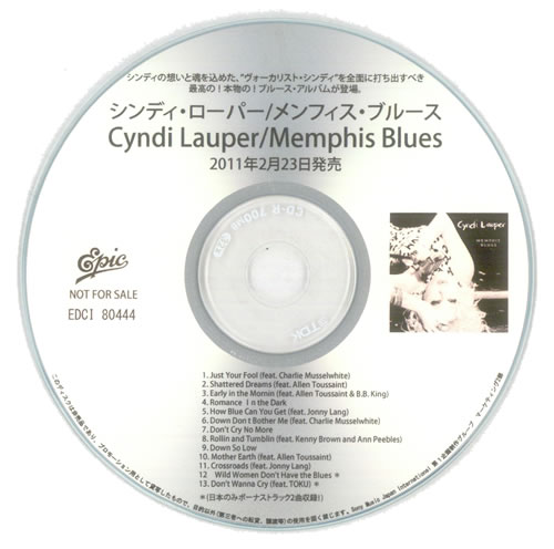 Cyndi Lauper Memphis Blues CD-R acetate Japanese LAUCRME536959