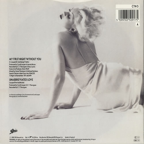 Cyndi Lauper My First Night Without You 7" vinyl single (7 inch record / 45) UK LAU07MY34276