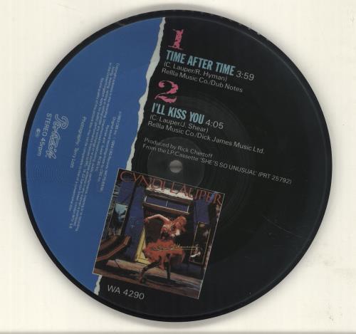 Cyndi Lauper Time After Time 7" vinyl picture disc (7 inch picture disc single) UK LAU7PTI06587