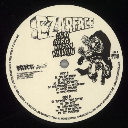 Czarface Every Hero Needs A Villain 2-LP vinyl record set (Double LP Album) US 0472LEV887805