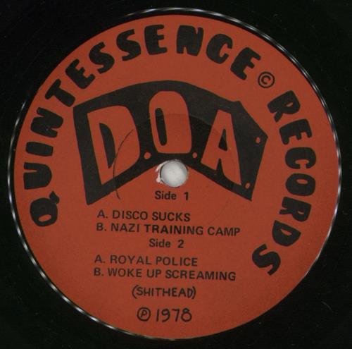 D.O.A. Disco Sucks 7" vinyl single (7 inch record / 45) Canadian D-A07DI866353