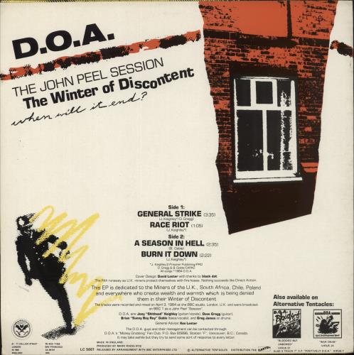 D.O.A. Don't Turn Yer Back [On Desperate Times] 12" vinyl single (12 inch record / Maxi-single) UK D-A12DO866480