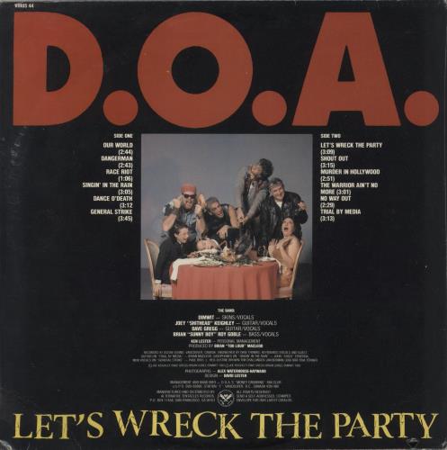 D.O.A. Let's Wreck The Party - Sealed vinyl LP album (LP record) US D-ALPLE866240
