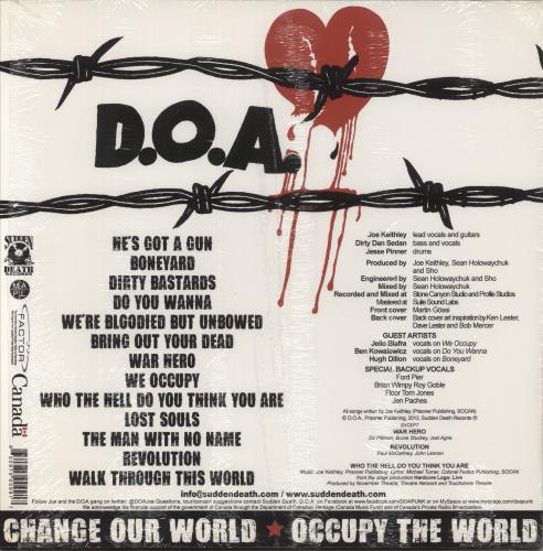 D.O.A. We Come In Peace vinyl LP album (LP record) Canadian D-ALPWE866367