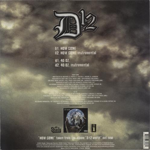 D12 How Come 12" vinyl single (12 inch record / Maxi-single) UK D1212HO293739