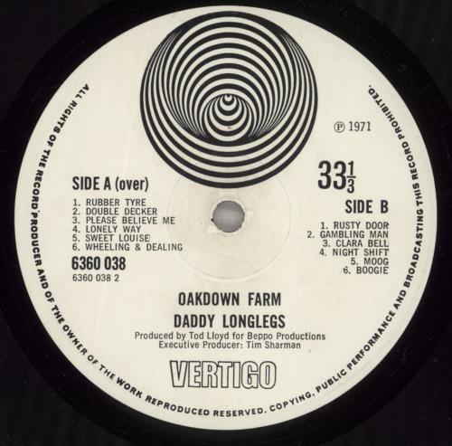 Daddy Longlegs Oakdown Farm - 1st - VG vinyl LP album (LP record) UK DYGLPOA887421