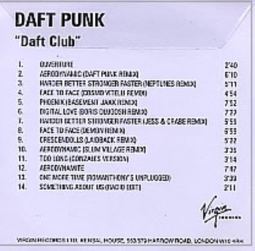 Daft Punk Daft Club CD-R acetate UK DFPCRDA265879