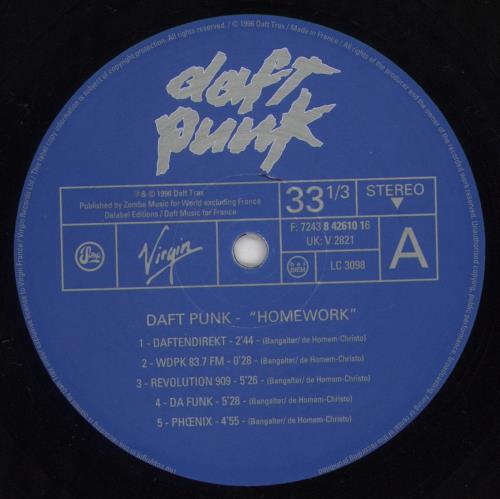 Daft Punk Homework - EX 2-LP vinyl record set (Double LP Album) UK DFP2LHO852526