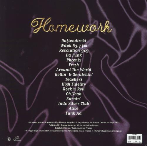 Daft Punk Homework 2-LP vinyl record set (Double LP Album) UK DFP2LHO826376