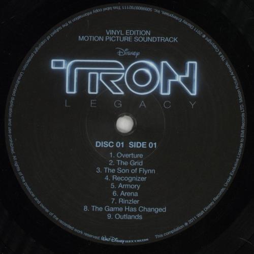 Daft Punk TRON: Legacy - 180gm Vinyl + Numbered & Glow in the Dark Sleeve - Hype-sticker 2-LP vinyl record set (Double LP Album) UK DFP2LTR852153