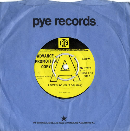 Daliah Lavi Love's Song (Adelina) 7" vinyl single (7 inch record / 45) UK L4V07LO577269