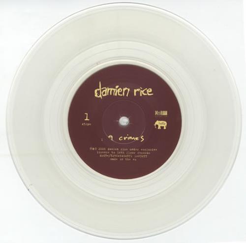 Damien Rice 9 Crimes - Clear Vinyl + Poster 7" vinyl single (7 inch record / 45) UK DA007CR381432