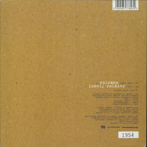 Damien Rice Volcano - Toffee Vinyl 7" vinyl single (7 inch record / 45) UK DA007VO319892