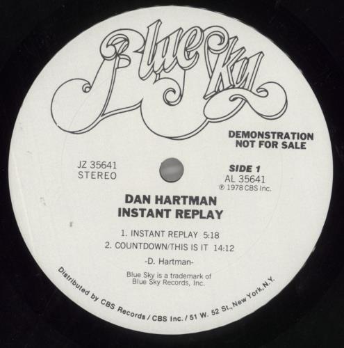 Dan Hartman Instant Replay vinyl LP album (LP record) US DHALPIN298099
