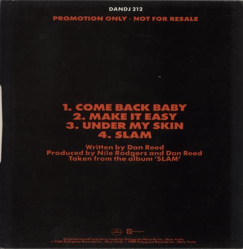 Dan Reed Network Come Back Baby 12" vinyl single (12 inch record / Maxi-single) UK DRN12CO880481