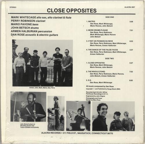 Dan Rose Close Opposites vinyl LP album (LP record) US ZB3LPCL713624