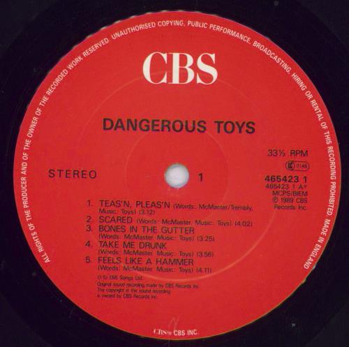 Dangerous Toys Dangerous Toys - VG vinyl LP album (LP record) UK D4VLPDA830212