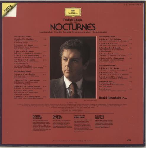 Daniel Barenboim Chopin: Nocturnes 2-LP vinyl record set (Double LP Album) German H392LCH695681