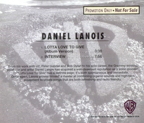 Daniel Lanois Lotta Love To Give CD single (CD5 / 5") US DNLC5LO521493