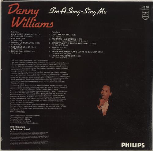 Danny Williams I'm A Song - Sing Me vinyl LP album (LP record) UK DW-LPIM699060