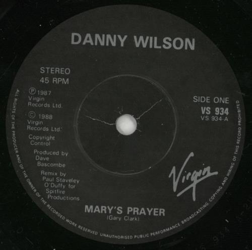 Danny Wilson Mary's Prayer [Remix] 7" vinyl single (7 inch record / 45) UK DWI07MA182343