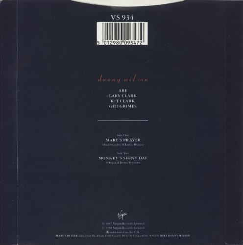 Danny Wilson Mary's Prayer [Remix] 7" vinyl single (7 inch record / 45) UK DWI07MA182343