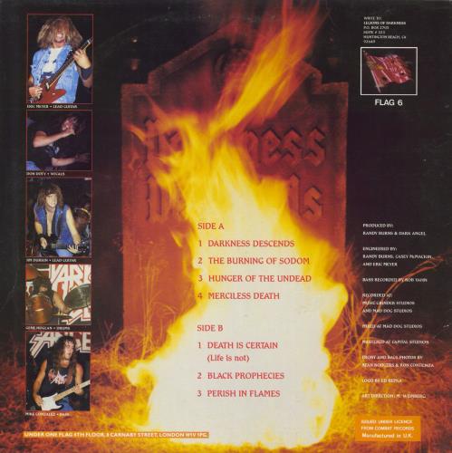 Dark Angel Darkness Descends - VG vinyl LP album (LP record) UK DK-LPDA391565