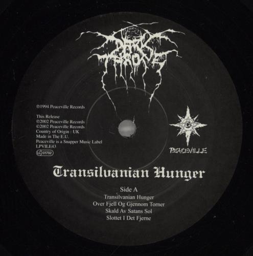 Darkthrone Transilvanian Hunger vinyl LP album (LP record) UK H4RLPTR881838