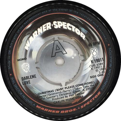 Darlene Love Christmas Baby Please Come Home Four Prong UK 7 Vinyl 