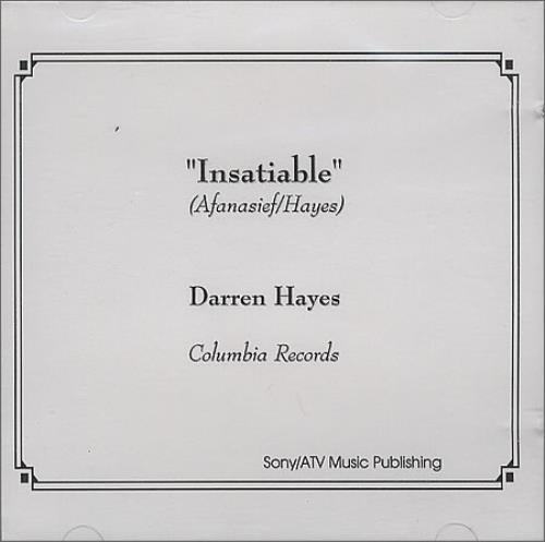 Darren Hayes Insatiable CD-R acetate US DHYCRIN215899
