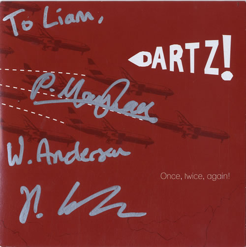 Dartz! Once, Twice, Again! - Autographed 7" vinyl single (7 inch record / 45) UK DT407ON598739