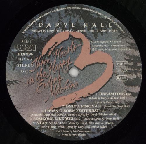 Daryl Hall Three Hearts In The Happy Ending Machine - Hype Stickered vinyl LP album (LP record) UK DRLLPTH266137
