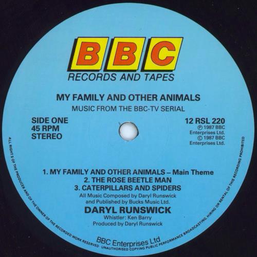Daryl Runswick My Family And Other Animals 12" vinyl single (12 inch record / Maxi-single) UK D3W12MY813952