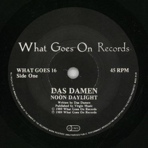 Das Damen Noon Daylight 7" vinyl single (7 inch record / 45) UK DAS07NO856239