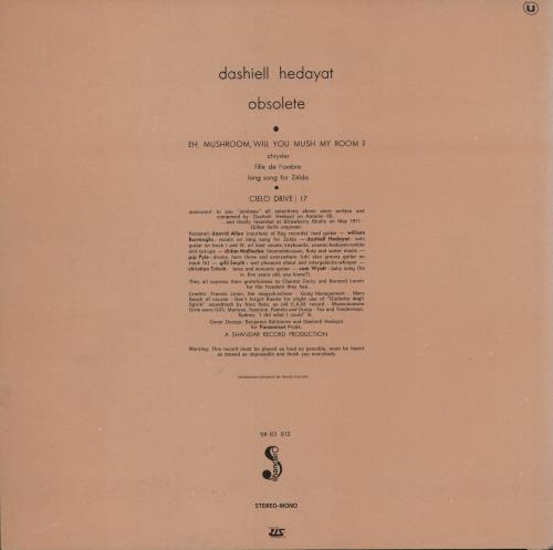 Dashiell Hedayat Obsolete - Orange Label vinyl LP album (LP record) French HDYLPOB688563