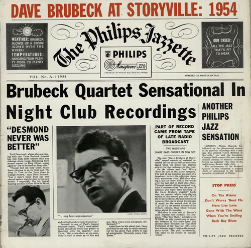 Dave Brubeck At Storyville: 1954 vinyl LP album (LP record) UK DBRLPAT575850