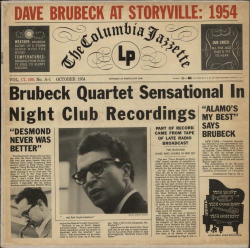 Dave Brubeck At Storyville: 1954 vinyl LP album (LP record) US DBRLPAT878500