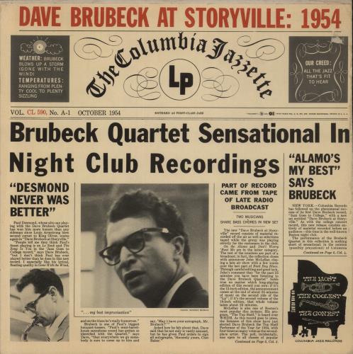 Dave Brubeck At Storyville: 1954 vinyl LP album (LP record) US DBRLPAT878511