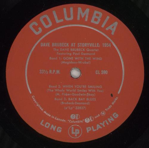 Dave Brubeck At Storyville: 1954 vinyl LP album (LP record) US DBRLPAT878511