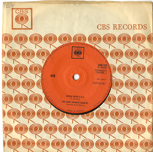 Dave Brubeck Bossa Nova U.S.A. - Solid 7" vinyl single (7 inch record / 45) UK DBR07BO591649