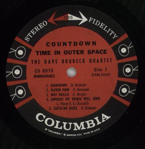 Dave Brubeck Countdown: Time In Outer Space - EX vinyl LP album (LP record) US DBRLPCO878510