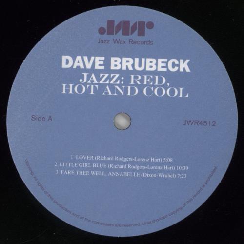 Dave Brubeck Jazz: Red Hot And Cool vinyl LP album (LP record) Spanish DBRLPJA863406
