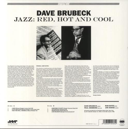 Dave Brubeck Jazz: Red Hot And Cool vinyl LP album (LP record) Spanish DBRLPJA863406